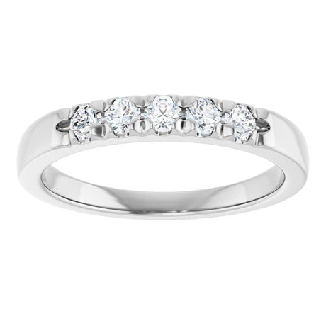 14K White Gold 1/3 CTW Natural Diamond French-Set Anniversary Band