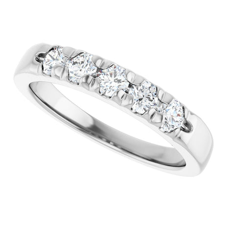 Platinum 1/2 CTW Natural Diamond French-Set Anniversary Band