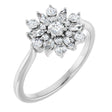 14K White 1/2 CTW Natural Diamond Vintage-Inspired Ring
