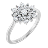 14K White 1/2 CTW Natural Diamond Vintage-Inspired Ring
