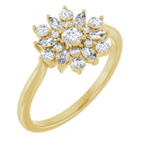 14K Yellow Gold 1/2 CTW Natural Diamond Vintage-Inspired Ring