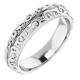 Sterling Silver 5 mm Milgrain Sculptural Half Round Band Size 8