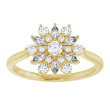 14K Yellow Gold 1/2 CTW Natural Diamond Vintage-Inspired Ring