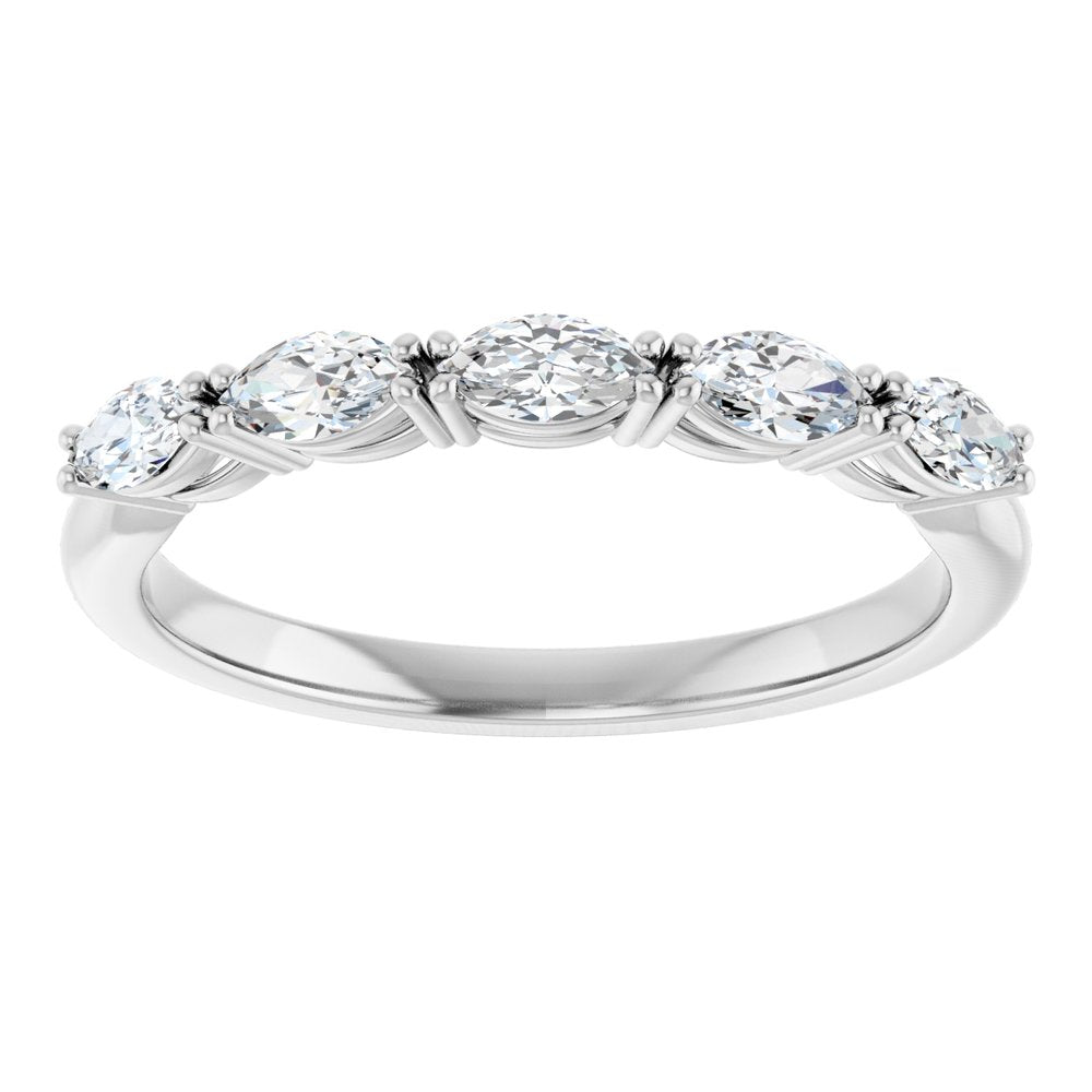 14K White 1/2 CTW Natural Diamond Anniversary Band