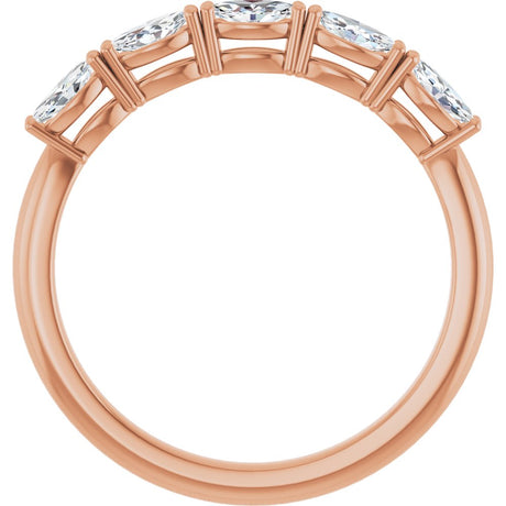 14K Rose 1/2 CTW Natural Diamond Anniversary Band