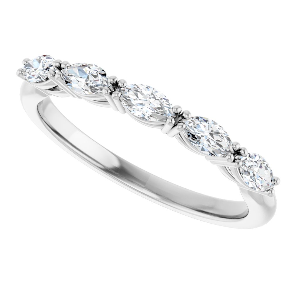 14K White 1/2 CTW Natural Diamond Anniversary Band