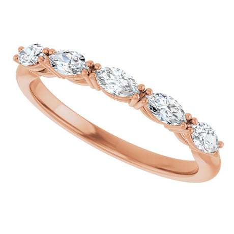 14K Rose 1/2 CTW Natural Diamond Anniversary Band