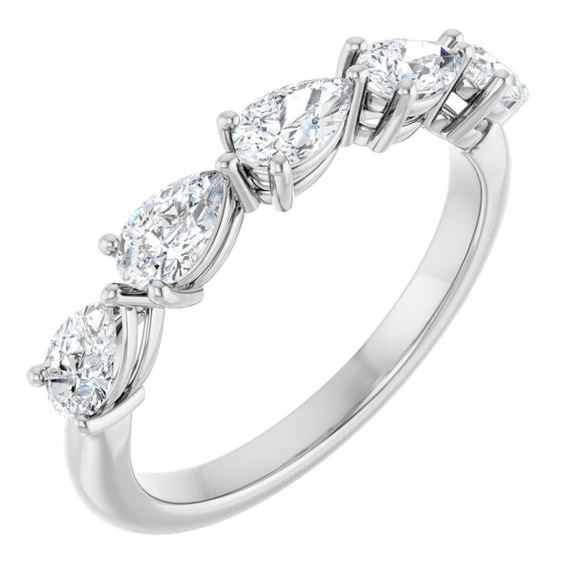 14K White Gold 1 CTW Natural Diamond Anniversary Band