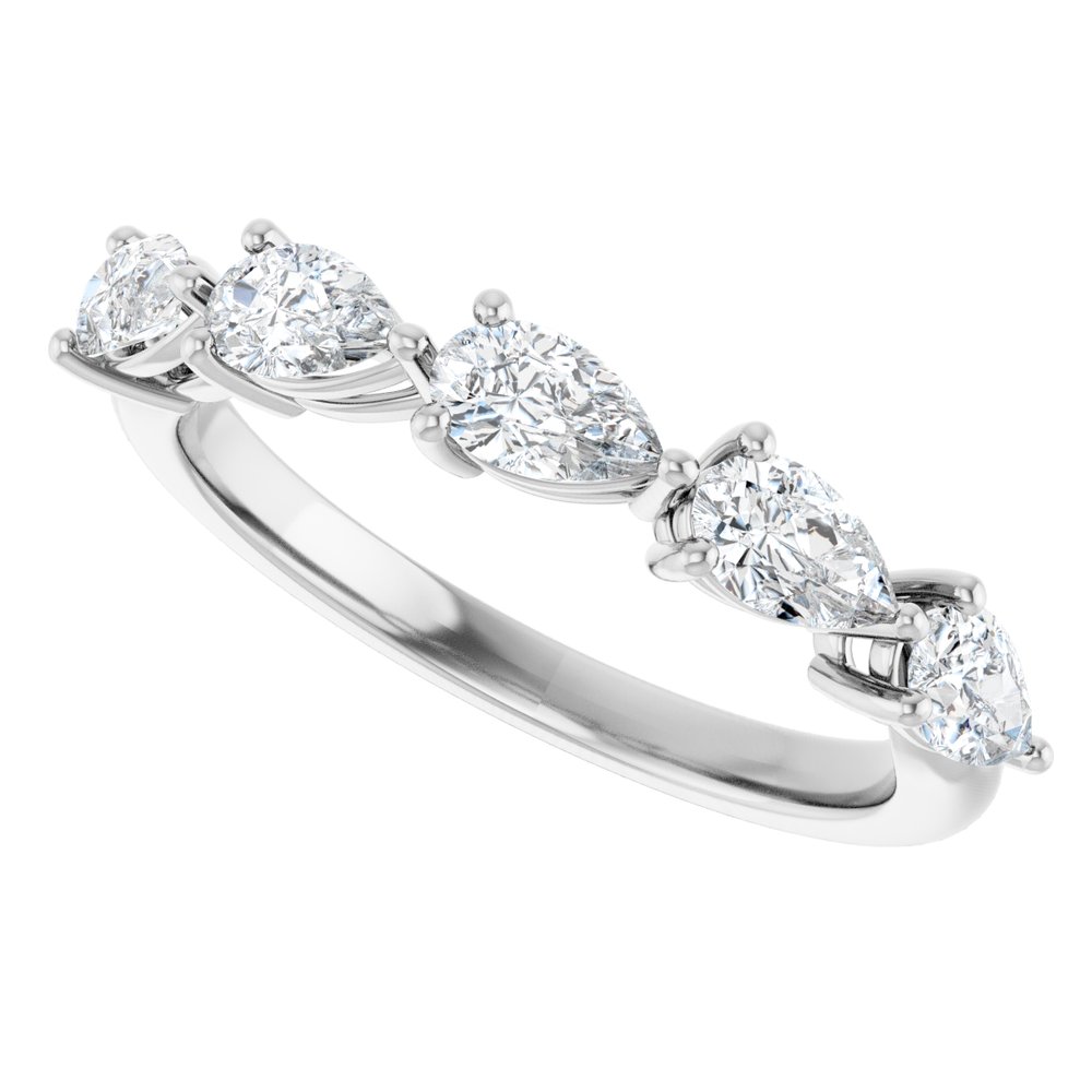 14K White Gold 1 CTW Natural Diamond Anniversary Band