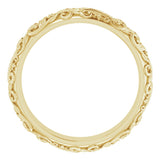 14K Yellow 5 mm Sculptural Band with Milgrain