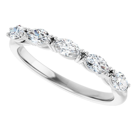 14K White Gold 5/8 CTW Natural Diamond Anniversary Band