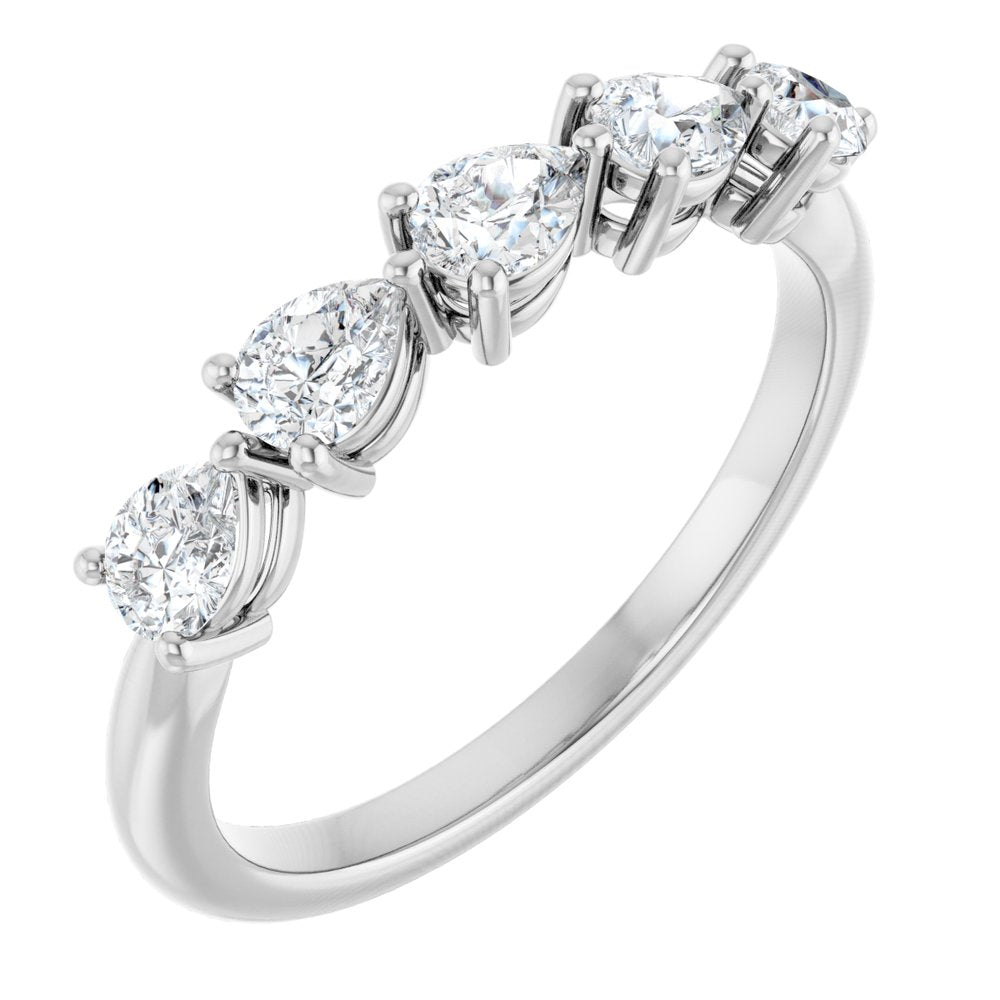 14K White Gold 5/8 CTW Lab-Grown Diamond Anniversary Band