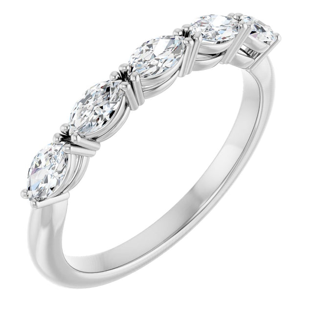 14K White Gold 5/8 CTW Natural Diamond Anniversary Band