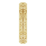 14K Yellow Gold 5 mm Milgrain Sculptural Half Round Band Size 11