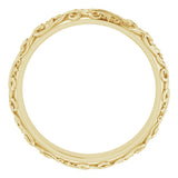 14K Yellow Gold 5 mm Milgrain Sculptural Half Round Band Size 11