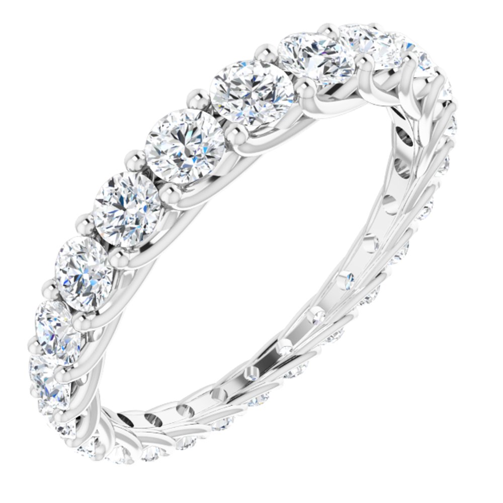 14K White Gold 1 1/5 CTW Natural Diamond Graduated Eternity Band Size 6
