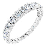 14K White Gold 1 1/5 CTW Natural Diamond Graduated Eternity Band Size 6