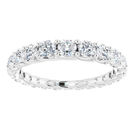 14K White Gold 1 1/5 CTW Natural Diamond Graduated Eternity Band Size 6
