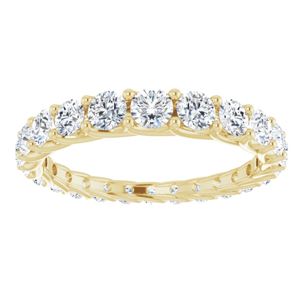 14K Yellow Gold 1 1/5 CTW Natural Diamond Graduated Eternity Band Size 5.5