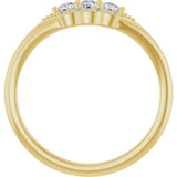 14K Yellow 1/5 CTW Natural Diamond Three-Stone Band