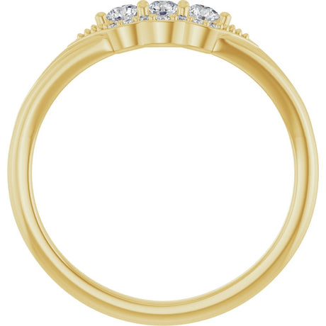 14K Yellow 1/5 CTW Natural Diamond Three-Stone Band