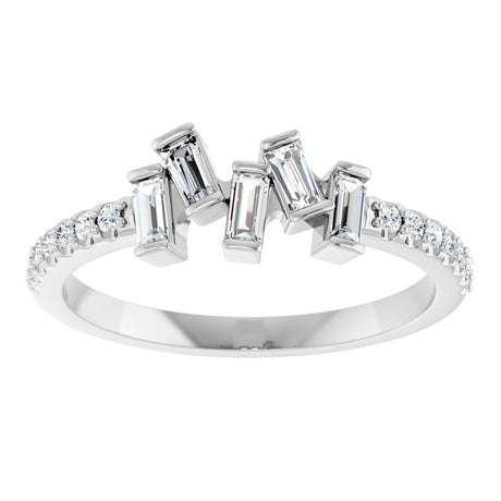 14K White Gold 1/3 CTW Natural Diamond Scattered Ring