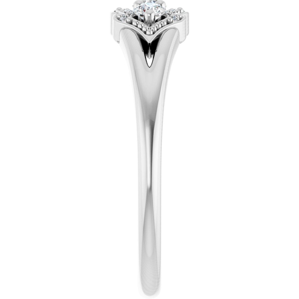 14K White 1/5 CTW Natural Diamond Three-Stone Band