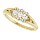 14K Yellow 1/5 CTW Natural Diamond Three-Stone Band