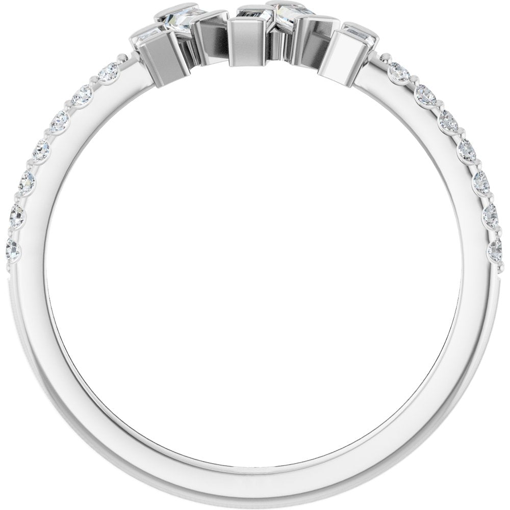 14K White Gold 1/3 CTW Natural Diamond Scattered Ring