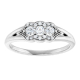 14K White 1/5 CTW Natural Diamond Three-Stone Band