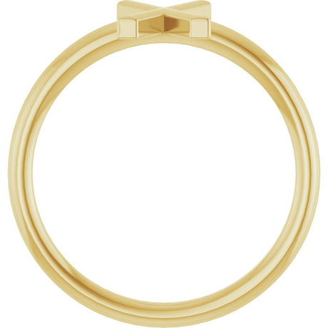 14K Yellow Gold Initial X Ring