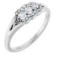 14K White 1/5 CTW Natural Diamond Three-Stone Band 