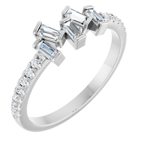 14K White Gold 1/3 CTW Natural Diamond Scattered Ring