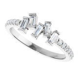 14K White Gold 1/3 CTW Natural Diamond Scattered Ring