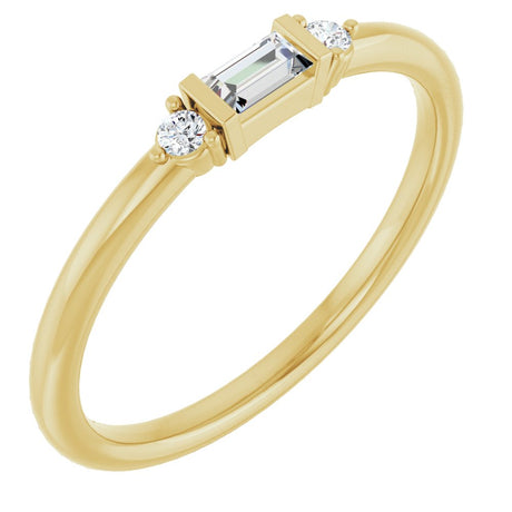 14K Yellow Gold 1/8 CTW Natural Diamond Stackable Ring