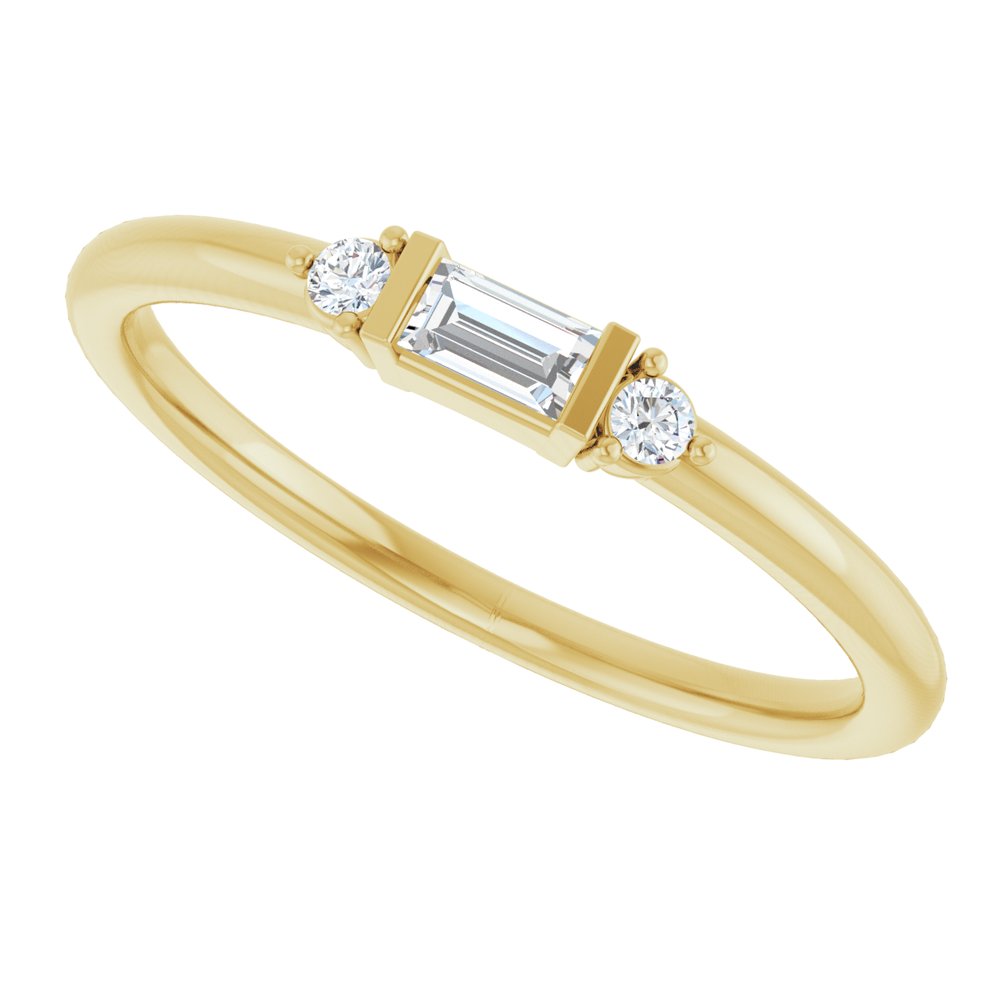 14K Yellow Gold 1/8 CTW Natural Diamond Stackable Ring