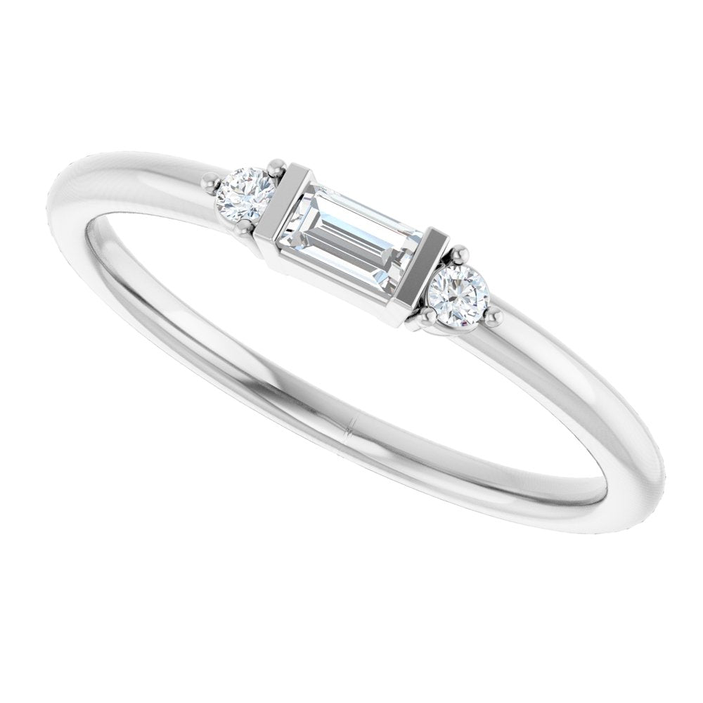 14K White Gold 1/8 CTW Natural Diamond Stackable Ring