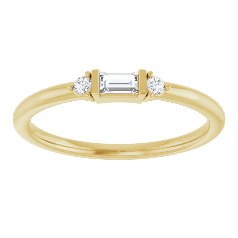 14K Yellow Gold 1/8 CTW Natural Diamond Stackable Ring