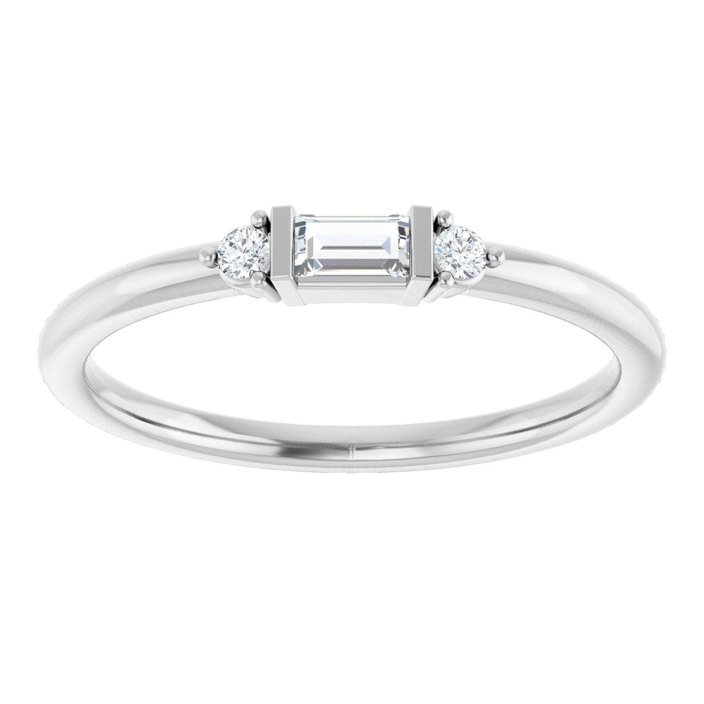 14K White Gold 1/8 CTW Natural Diamond Stackable Ring