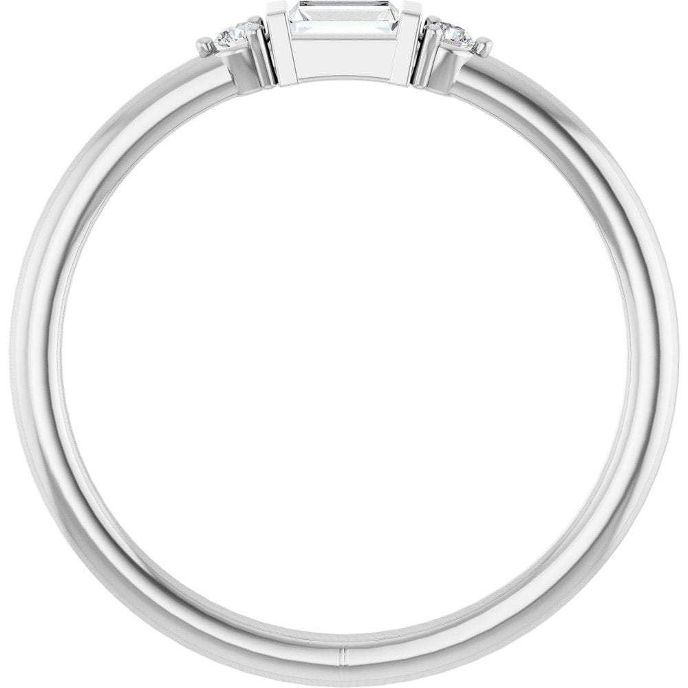 14K White Gold 1/8 CTW Natural Diamond Stackable Ring