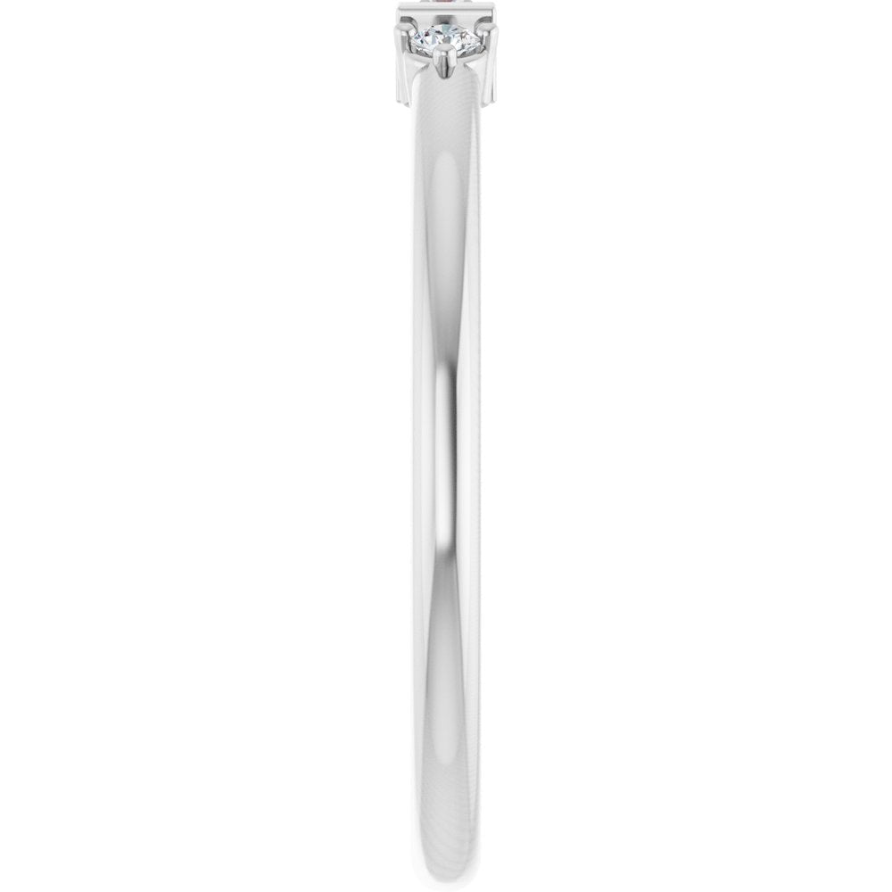 14K White Gold 1/8 CTW Natural Diamond Stackable Ring