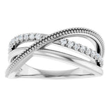 14K White Gold 1/5 CTW Natural Diamond Criss-Cross Ring
