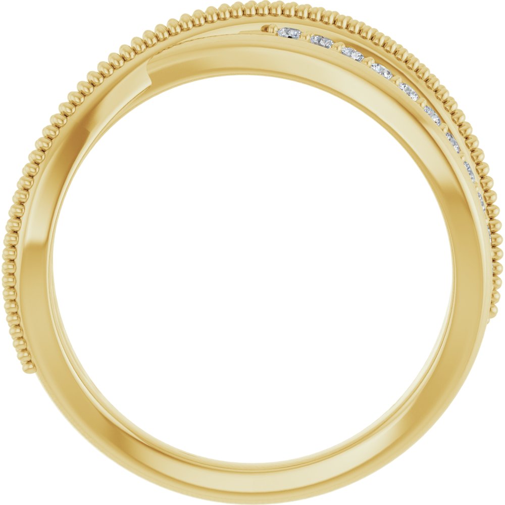 14K Yellow Gold 1/5 CTW Natural Diamond Criss-Cross Ring