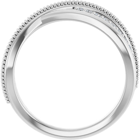 14K White Gold 1/5 CTW Natural Diamond Criss-Cross Ring