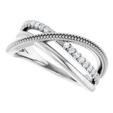 14K White Gold 1/5 CTW Natural Diamond Criss-Cross Ring