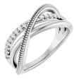 14K White 1/5 CTW Lab-Grown Diamond Criss-Cross Ring