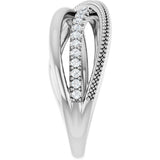 14K White 1/5 CTW Natural Diamond Criss-Cross Ring