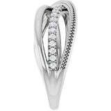 14K White Gold 1/5 CTW Natural Diamond Criss-Cross Ring