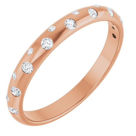 14K Rose Gold 1/6 CTW Natural Diamond Anniversary Band