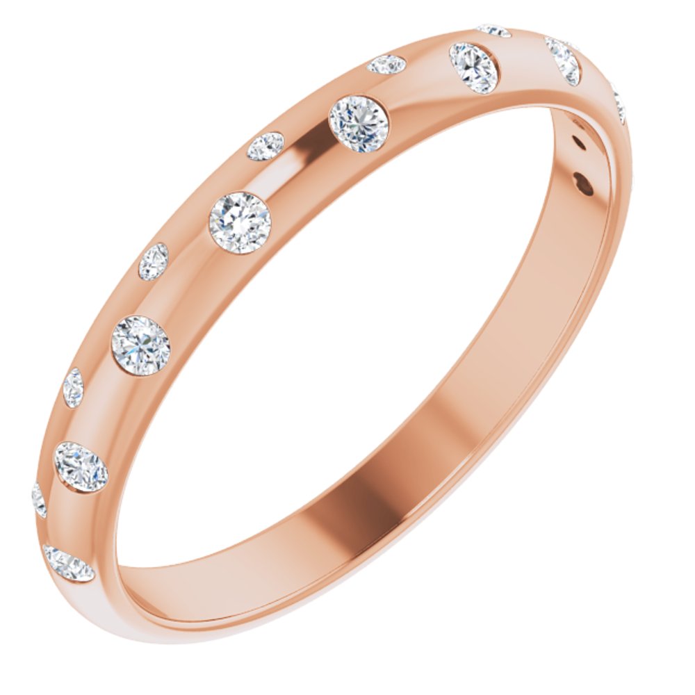 14K Rose 1/6 CTW Natural Diamond Anniversary Band